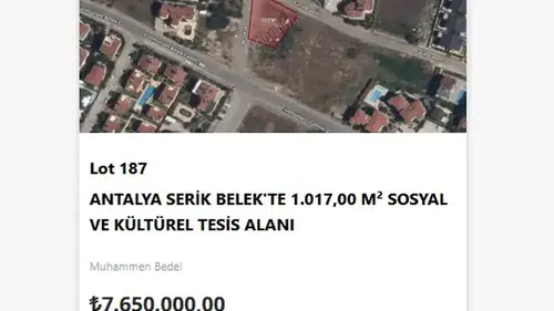 Antalya'da Dev Satış: 43 Değerli Arsa Açık Artırmaya Çıkıyor